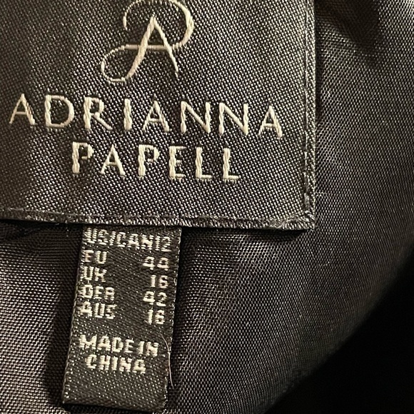 ADRIENNE PAPELL formal long black taffeta/ lace gown w/tulle skirt under dress - Picture 13 of 13